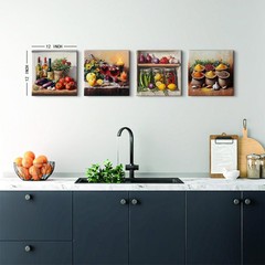 Colorful Kitchen Wall Art Farmhouse Spices Food Herbs Pictures Mason Jar Wall…