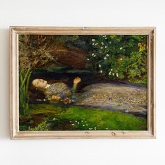 Ophelia from Shakespeare’s Hamlet by John Everett Millais Wall Art Poster Print