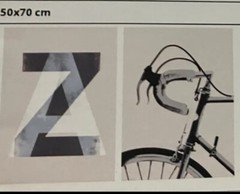 IKEA Bild Bicycle Alphabet Letters A Z,Racing Bike,2 Graphic Poster Prints,Gray