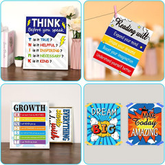 12Pcs Super Theme Hero Inspirational Quote Posters Hero Theme Classroom Decorati