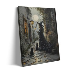 Ghostly Forest Canvas Wall Art Framed Halloween Haunted Trees Full Moon Picture