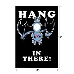 Hang In There Upside Down Bat Funny Parody LCT Creative Art Print Poster 12×18