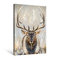 Moose Canvas Wall Art Abstract Wildlife Elk Deer Picture Large Vintage Animal…