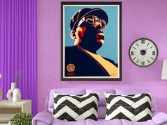 Notorious B.I.G Biggie Shepard Fairey Canvas Wrap Wall Decor PosterWall Print