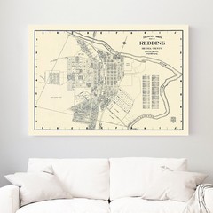 Old Map of Redding, CA 1920 – Vintage Redding California Art