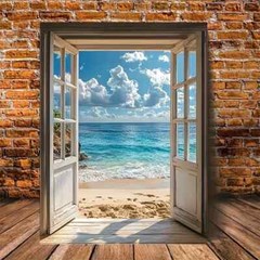 Framed Canvas Sea Beach Blue Seascape Wall Art – Perfect for Living Room