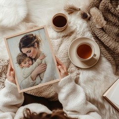 Mother’s Love Printable Art, Warm Neutral Home Decor, Heartwarming Motherhood