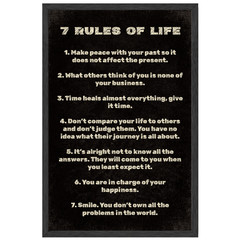7 Rules of Life Motivational Wall Art Framed Poster 11×17 Inspirational Quote