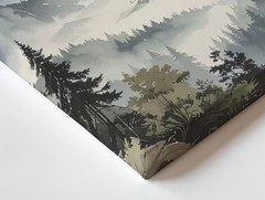 Tranquil Mountain Ethereal Alpine Layers Soft Mountains Mist Canvas Wall Art