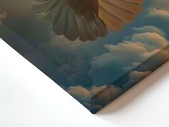 Farmhouse Canvas White Dove in Clouds Heavenly Bird Spiritual Boho Office Print