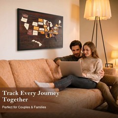 Wooden USA Travel Map Puzzle, United States Journey Tracker with Removable 50 St