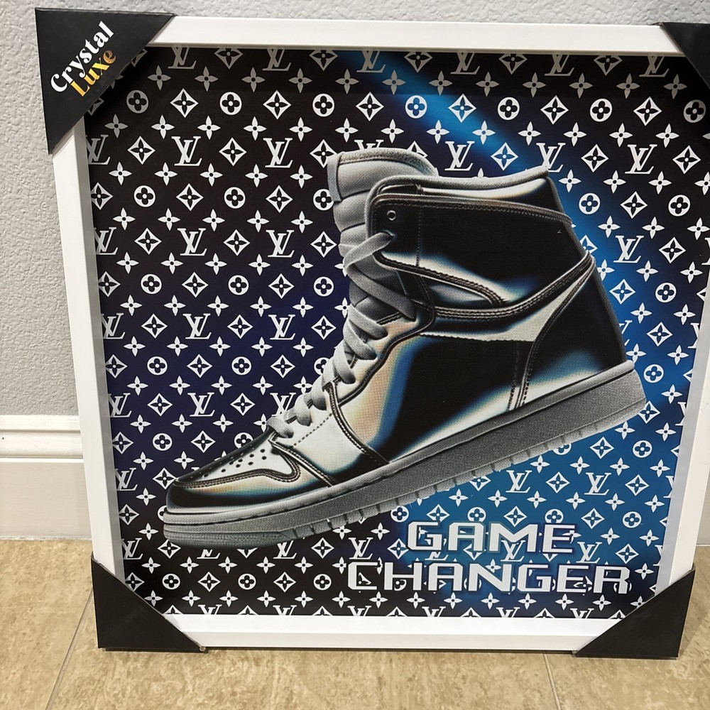 Louis Vuitton 19”X 19” Framed Wall Art Jordan 1 Game Changer Rare