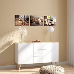 Nachic Wall Spa Canvas Art, Zen Bathroom Decor with 16″L x 12″W, Grey