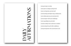Daily Affirmations, Set of 2 Motivational Poster Prints, Home Wall Art Décor