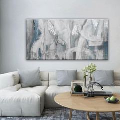 Blue Abstract Canvas Wall Art for Living Room & Office 24″ x 48