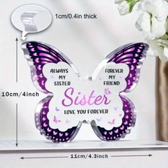 1 Piece Acrylic Butterfly Floral Design “Love You Sisters Forever” Home Decor