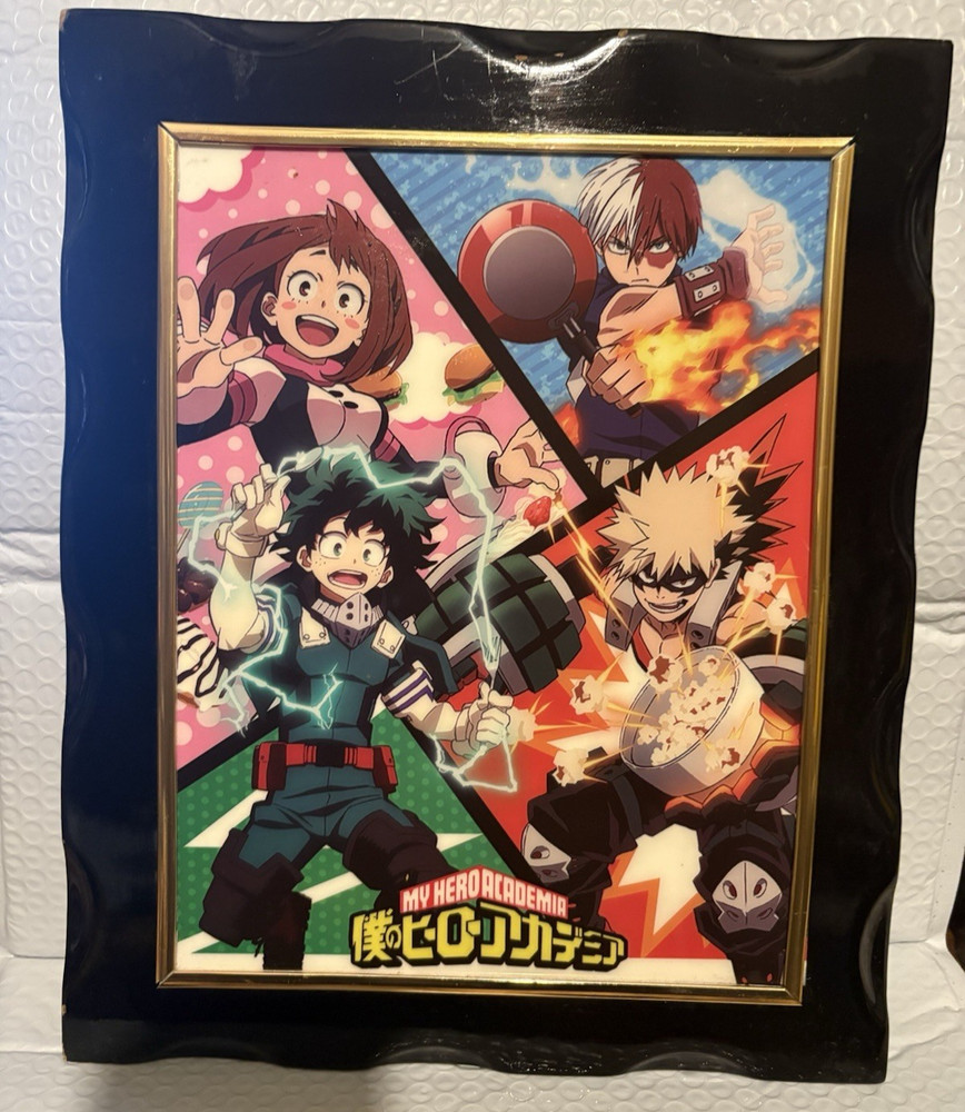 My Hero Academia Framed Print 11×8 (Frame 13.5×11) Damaged Frame