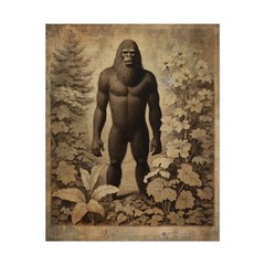 BIGFOOT BOTANICAL Vintage Wall Art, SASQUATCH Flower Poster, Retro Yeti Decor