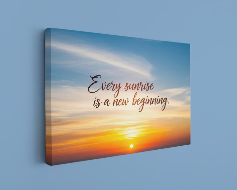 Motivational Canvas Art Sunrise Print Peaceful Landscape Gallery Wrap