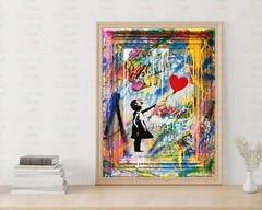 Banksy – Girl With Balloon Art Print, Mounted Canvas, Framed, Acrylic