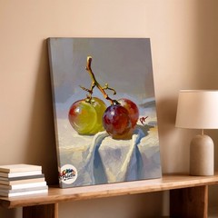 Canvas Grapes Still Life Oil Painting Fruit Kitchen Poster Statement Home Print