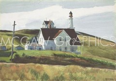 Hill and Houses Cape Elizabeth Maine 1927, Edward Hopper, Wall Art Print 11″x14″