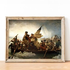 Washington Crossing the Delaware Painting America History Wall Art Poster Print