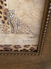 Set Of 3 Wood Framed Prints By J. Gibson Lion, Leopard & Cheetah Animal Prints
