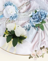 6 PCS Bridesmaid Bouquets for Wedding Flower Bridal Anniversary Dust Blue