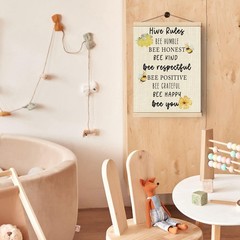 Honey Bee Decor Poster Hanger Frame For Nursery Classroom,Bee Hive Wooden Pos…