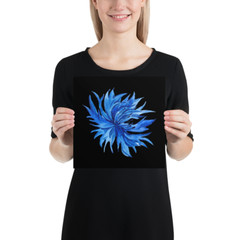 Watercolor Blue Wildflower Poster 10 x 10