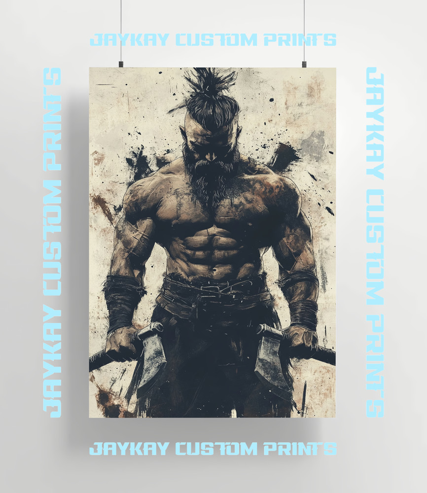 Viking Warrior Art Poster Print – No Frame
