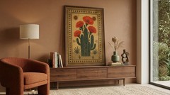 Vintage Southwest Cactus Flower Poster Boho Desert Saguaro Art Western Decor Pri