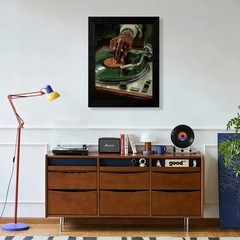 Music Vinyl Record Wall Art 08×10 inch Black Framed Modern African Black Woma…