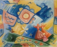 Singing Girls Joseph Čapek 1936 Czech Avant Garde Expressionist Modernist Print