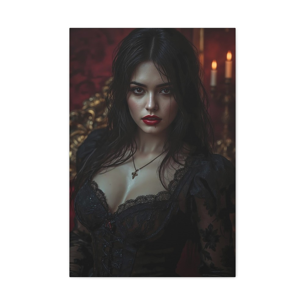 Gothic Vampire Woman Dark Fantasy Canvas Print Wall Art