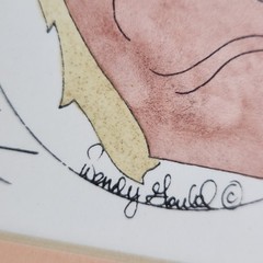 Wendy Gould God Made Man First Horse Print Framed Signed 1992 9.»x11″ Gold Frame