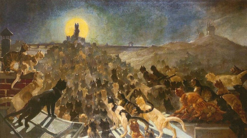 Apotheosis of Cats Art Print Théophile Steinlen Circa 1890 Symbolist Cat