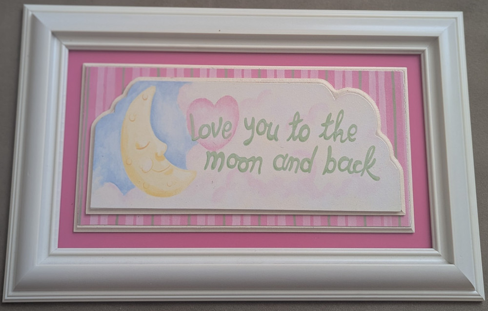 11×7 Pink «To The Moon and Back» matted & framed wall art – from Kirkland’s