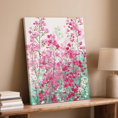 Pink And White Floral Canvas Wall Art Romantic Spring Garden Flowers Decor Print