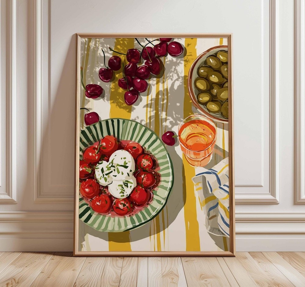 Mediterranean Kitchen Wall Art Food Still Life Poster