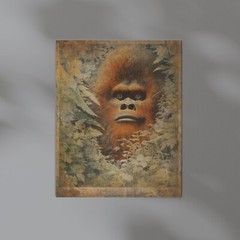 BIGFOOT FLOWER JUNGLE Wall Art, Retro Sasquatch Botanical Poster, Cryptid Decor