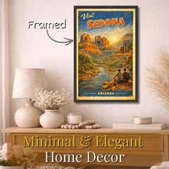 Sedona Arizona Framed Travel Poster 11×17 Vintage Retro Wall Art Gift Decor