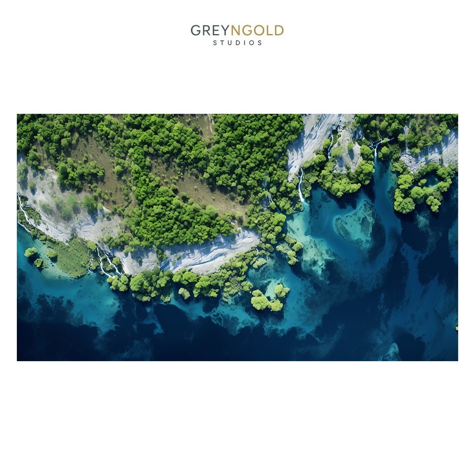 Top view of Natural Landscape WallArt Print pick size A4/A3/A2/90x60cm