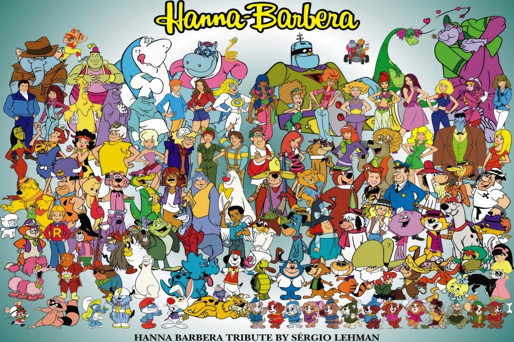 Hanna Barbera Characters Poster Wall Art Retro Cartoon TV Show Print Collage