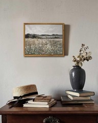 Classic Oil Painting Framed Canvas: Vintage Prairie Landscape – 8×10 in Beauty