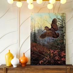 Farmhouse Canvas Woodland Bird Flying Woodcock Forest Modern Office Home Print