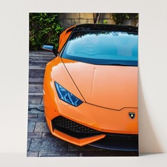 Orange Lamborghini Vintage Sports Cars Wall Art Poster Print