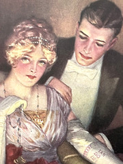 VTG 1914 Puck Magazine Cover At The Play Victorian Retro Couple Art Poster Print