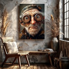 Wall Art Steampunk Lighthouse Stormy Seascape Coastal Home Room Gallery Print